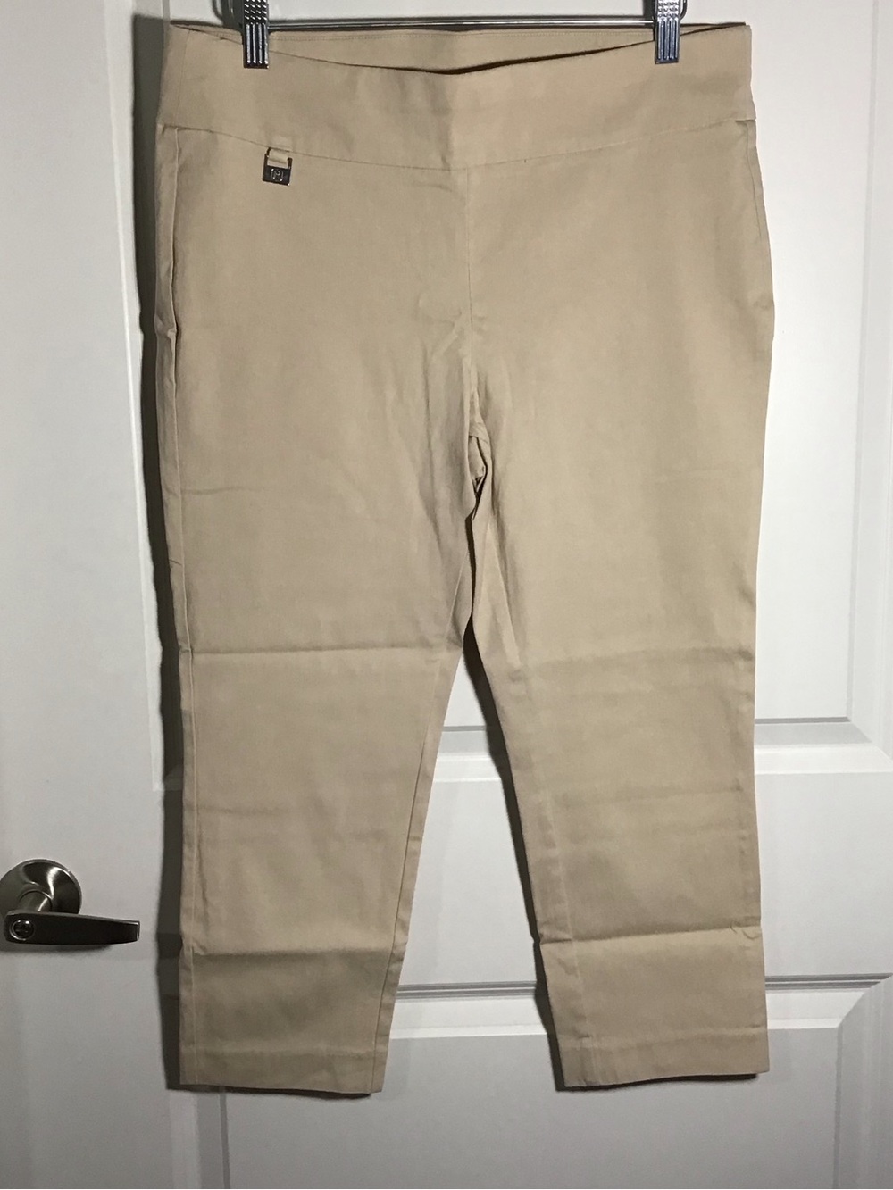 Rafaella Stretch Cropped Ankle Pants - Beige Size 12